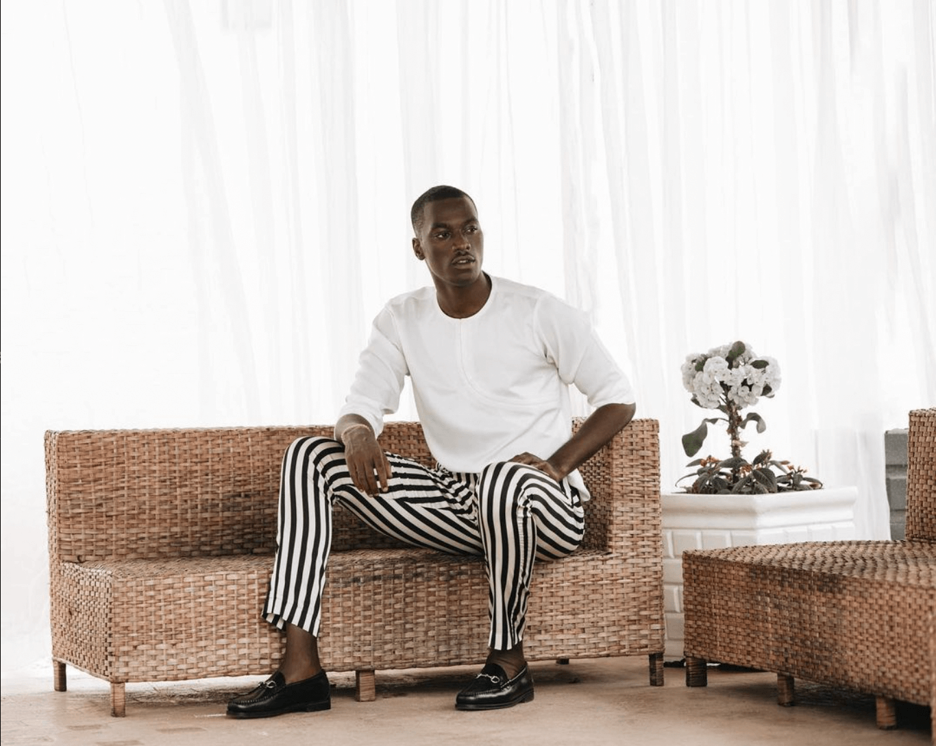 Odel stripped pant and Zaki shirt